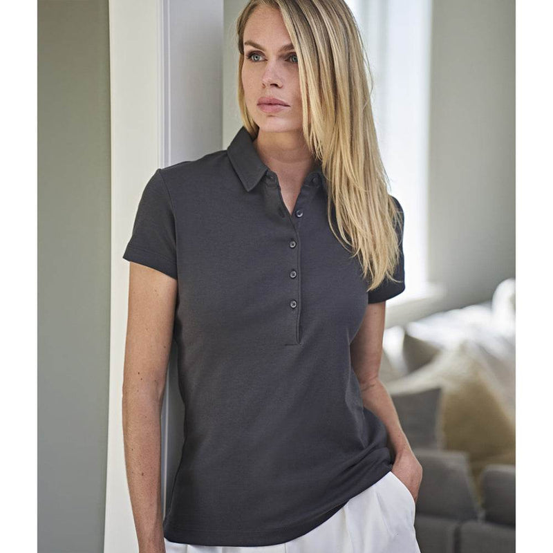 Tee Jays 1441 Ladies Pima Cotton Interlock Polo Shirt - WOMENS T-SHIRTS