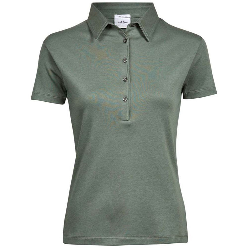 Tee Jays 1441 Ladies Pima Cotton Interlock Polo Shirt - WOMENS T-SHIRTS