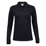 Tee Jays 146 Ladies Luxury Stretch Long Sleeve Polo Shirt - WOMENS T-SHIRTS