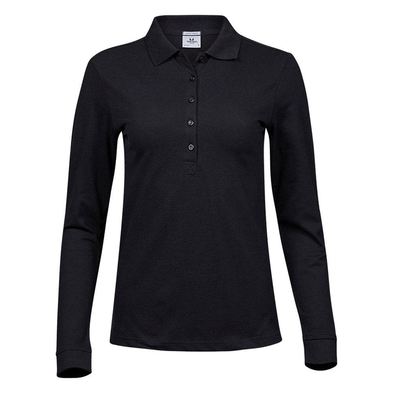 Tee Jays 146 Ladies Luxury Stretch Long Sleeve Polo Shirt - WOMENS T-SHIRTS