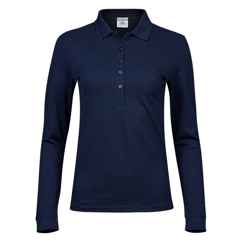 Tee Jays 146 Ladies Luxury Stretch Long Sleeve Polo Shirt - WOMENS T-SHIRTS