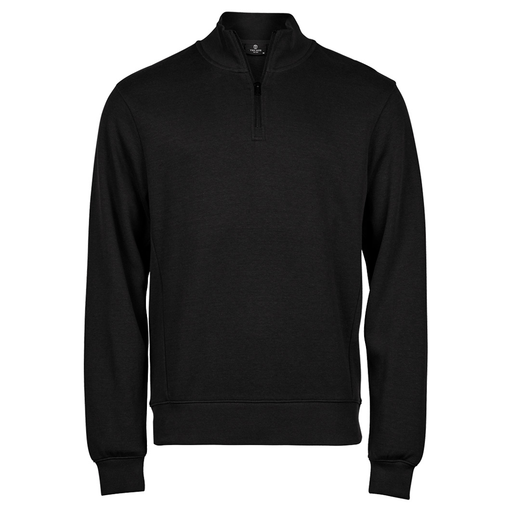 Tee Jays 5506 Ribbed Interlock Half Zip Sweatshirt - SWEATSHIRTS