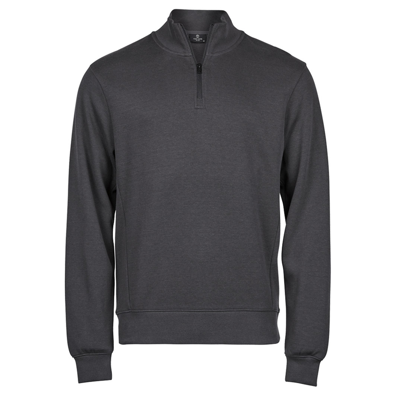 Tee Jays 5506 Ribbed Interlock Half Zip Sweatshirt - SWEATSHIRTS
