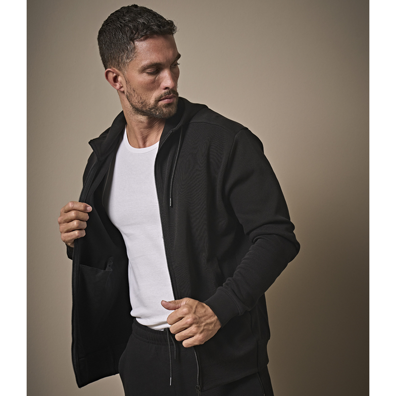 Tee Jays 5508 Ribbed Interlock Hooded Full Zip Sweat - HOODIES