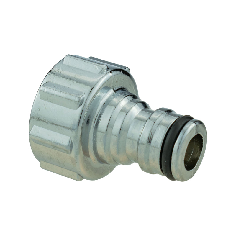 Tap Connector Snap On Male - 3/4" BSPF Metal Chrome - Home & Garden > Lawn & Garden > Watering & Irrigation > Garden Hose Fittings & Valves > Garden Hose Fittings Garden watering