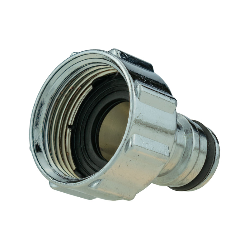 Tap Connector Snap On Male - 3/4" BSPF Metal Chrome - Home & Garden > Lawn & Garden > Watering & Irrigation > Garden Hose Fittings & Valves > Garden Hose Fittings Garden watering