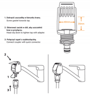 Black/Orange Kitchen Tap Connection Max 40mm - Garden watering