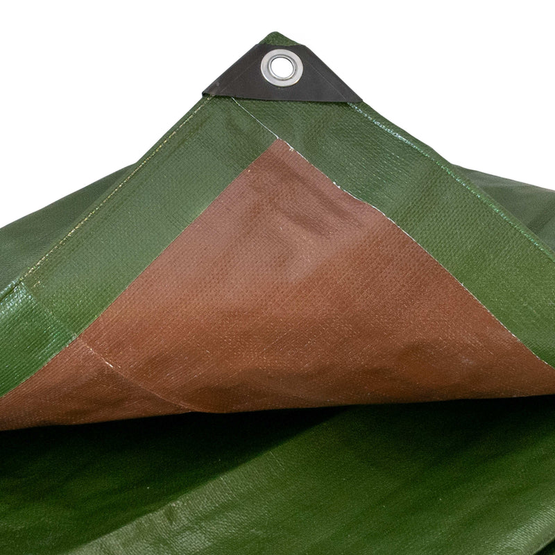 Green/Brown L-Grade Tarpaulin 6m x 10m