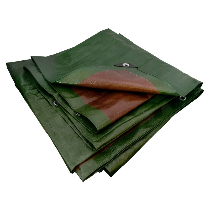 Green/Brown L-Grade Tarpaulin 5m x 5m - Hardware > Hardware Accessories > Tarps Tarpaulins