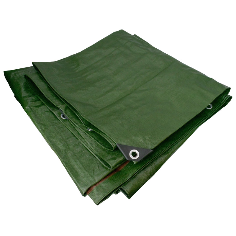 Green/Brown L-Grade Tarpaulin 4m x 6m - Hardware > Hardware Accessories > Tarps Tarpaulins