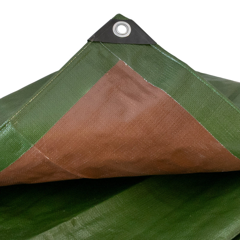 Green/Brown L-Grade Tarpaulin 3m x 3m - Hardware > Hardware Accessories > Tarps Tarpaulins