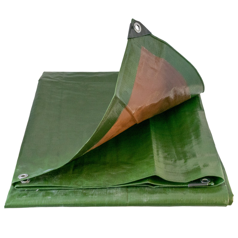 Green/Brown L-Grade Tarpaulin 4m x 5m - Hardware > Hardware Accessories > Tarps Tarpaulins