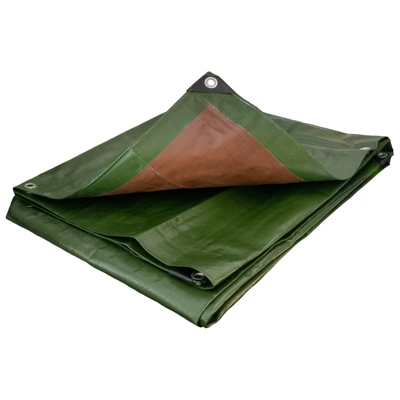 Green/Brown L-Grade Tarpaulin 3m x 3m - Hardware > Hardware Accessories > Tarps Tarpaulins