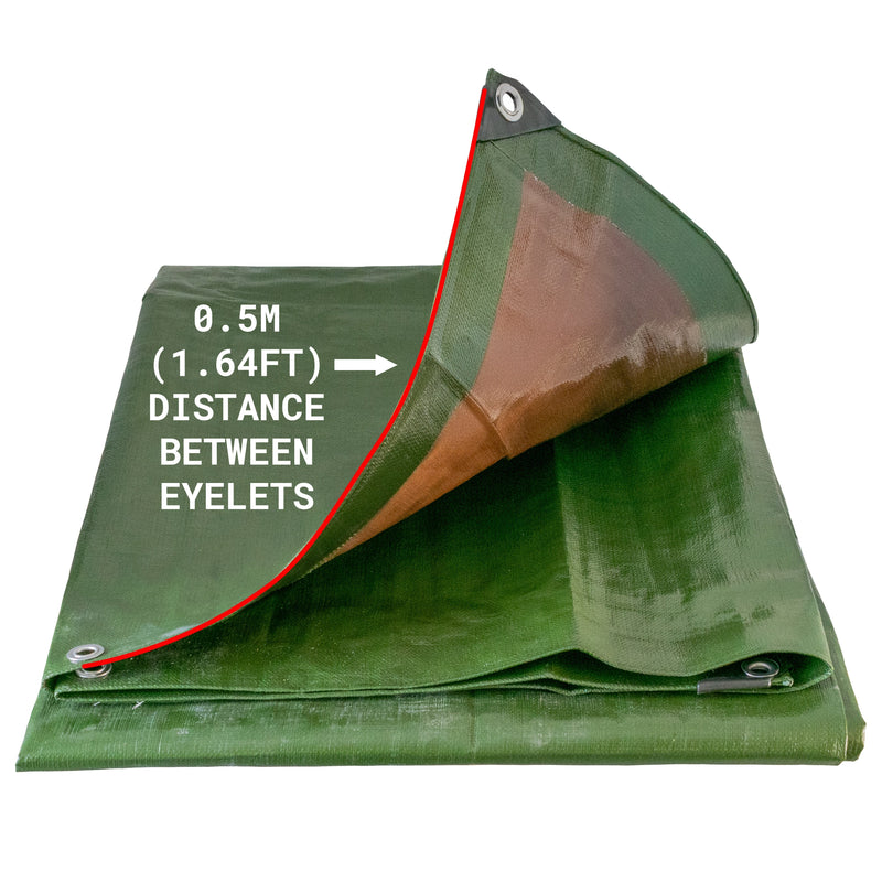 Green/Brown L-Grade Tarpaulin 5m x 5m - Hardware > Hardware Accessories > Tarps Tarpaulins