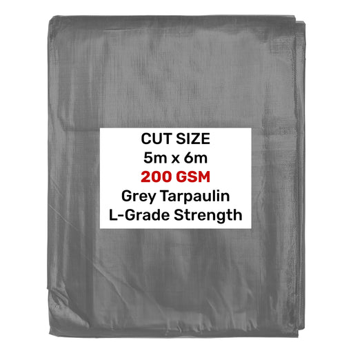Grey L-Grade Tarpaulin 5m x 6m - Hardware > Hardware Accessories > Tarps Tarpaulins