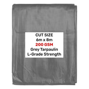 Grey L-Grade Tarpaulin 6m x 8m - Hardware > Hardware Accessories > Tarps Tarpaulins