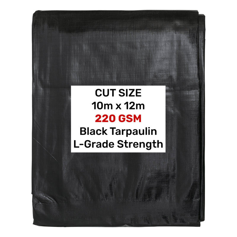 Black/Silver L-Grade Tarpaulin 10m x 12m - Hardware > Hardware Accessories > Tarps Tarpaulins