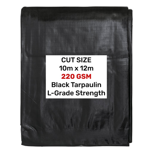 Black/Silver L-Grade Tarpaulin 10m x 12m - Hardware > Hardware Accessories > Tarps Tarpaulins