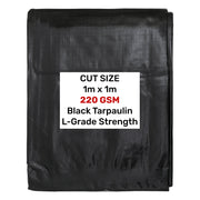 Black/Silver L-Grade Tarpaulin 1m x 1m - Hardware > Hardware Accessories > Tarps Tarpaulins