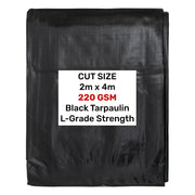 Black/Silver L-Grade Tarpaulin 2m x 4m - Hardware > Hardware Accessories > Tarps Tarpaulins
