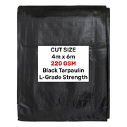 Black/Silver L-Grade Tarpaulin 4m x 6m - Hardware > Hardware Accessories > Tarps Tarpaulins