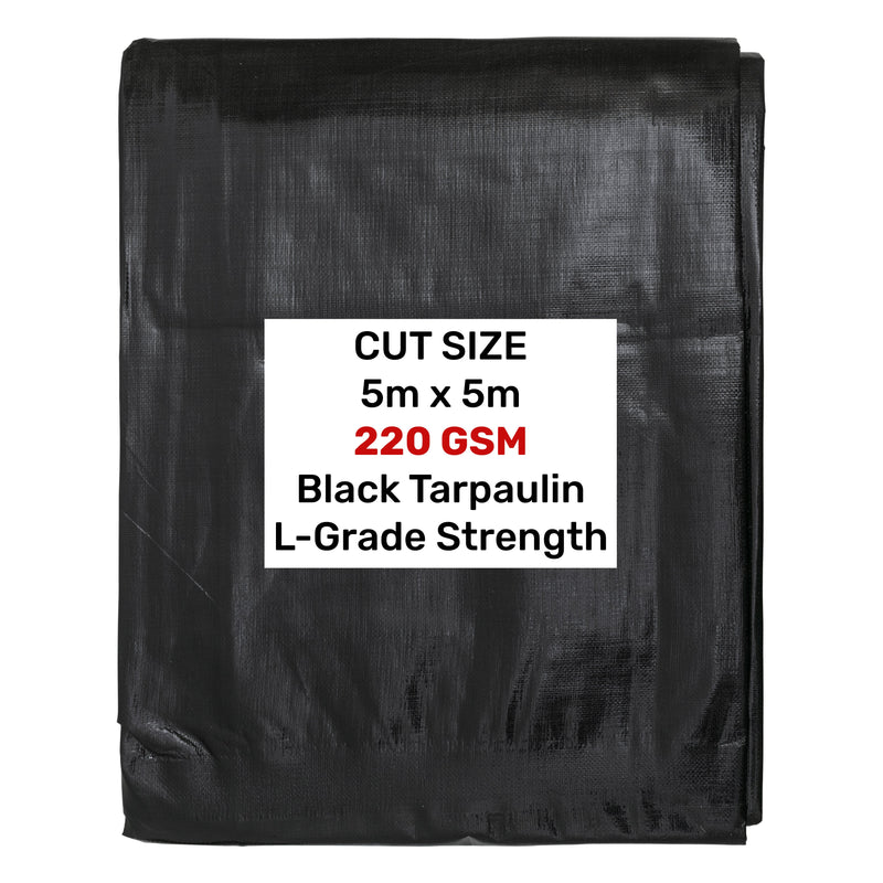 Black/Silver L-Grade Tarpaulin 5m x 5m - Hardware > Hardware Accessories > Tarps Tarpaulins