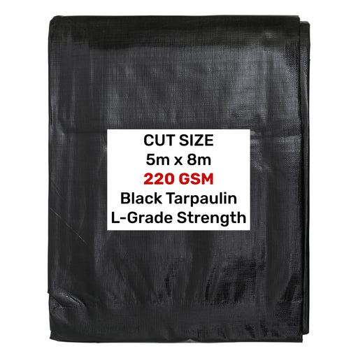 Black/Silver L-Grade Tarpaulin 5m x 8m - Hardware > Hardware Accessories > Tarps Tarpaulins
