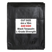 Black/Silver L-Grade Tarpaulin 6m x 10m - Hardware > Hardware Accessories > Tarps Tarpaulins