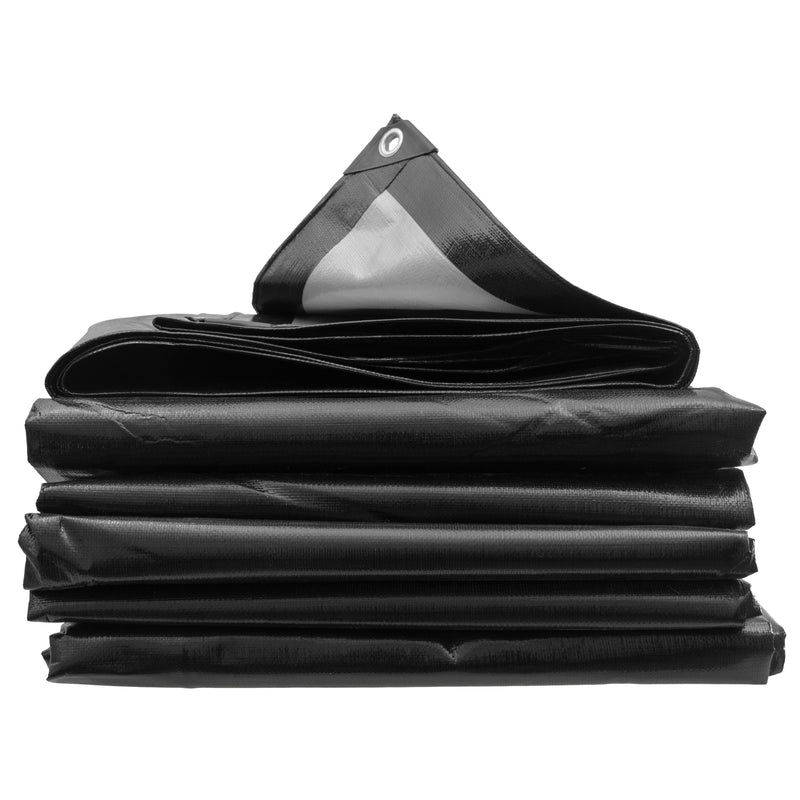 Black/Silver L-Grade Tarpaulin 8m x 10m - Hardware > Hardware Accessories > Tarps Tarpaulins