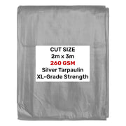 Silver XL-Grade Tarpaulin 2m x 3m - Hardware > Hardware Accessories > Tarps Tarpaulins