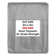 Silver XL-Grade Tarpaulin 2m x 4m - Hardware > Hardware Accessories > Tarps Tarpaulins