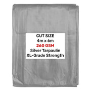 Silver XL-Grade Tarpaulin 4m x 6m - Hardware > Hardware Accessories > Tarps Tarpaulins