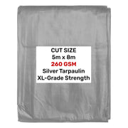 Silver XL-Grade Tarpaulin 5m x 8m - Hardware > Hardware Accessories > Tarps Tarpaulins