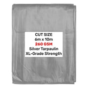 Silver XL-Grade Tarpaulin 6m x 10m - Hardware > Hardware Accessories > Tarps Tarpaulins