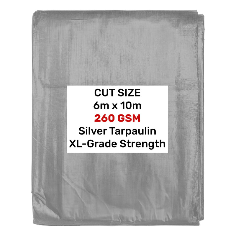 Silver XL-Grade Tarpaulin 6m x 10m - Hardware > Hardware Accessories > Tarps Tarpaulins