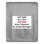 Silver XL-Grade Tarpaulin 6m x 8m - Hardware > Hardware Accessories > Tarps Tarpaulins