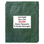 Green S-Grade Tarpaulin 3m x 3m - Hardware > Hardware Accessories > Tarps Tarpaulins