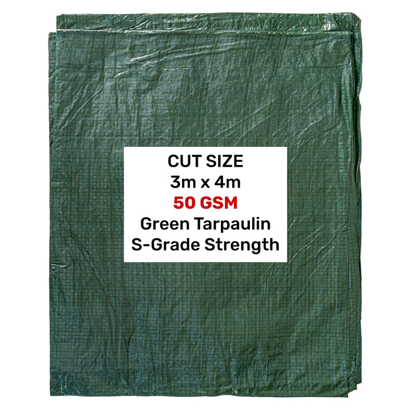 Green S-Grade Tarpaulin 3m x 4m - Hardware > Hardware Accessories > Tarps Tarpaulins