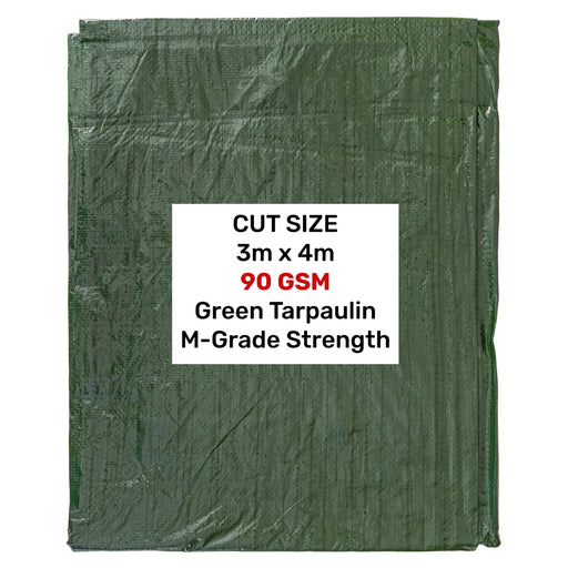 Green M-Grade Tarpaulin 3m x 4m - Hardware > Hardware Accessories > Tarps Tarpaulins