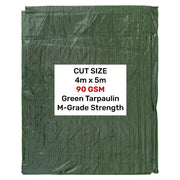Green M-Grade Tarpaulin 4m x 5m - Hardware > Hardware Accessories > Tarps Tarpaulins