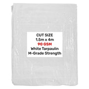 White M-Grade Tarpaulin 1.5m x 4m - Hardware > Hardware Accessories > Tarps Tarpaulins