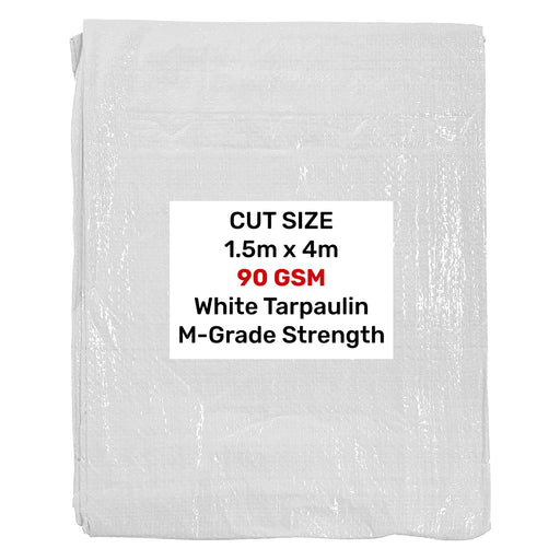 White M-Grade Tarpaulin 1.5m x 4m - Hardware > Hardware Accessories > Tarps Tarpaulins