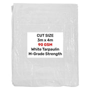 White M-Grade Tarpaulin 3m x 4m - Hardware > Hardware Accessories > Tarps Tarpaulins