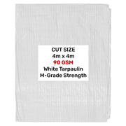 White M-Grade Tarpaulin 4m x 4m - Hardware > Hardware Accessories > Tarps Tarpaulins