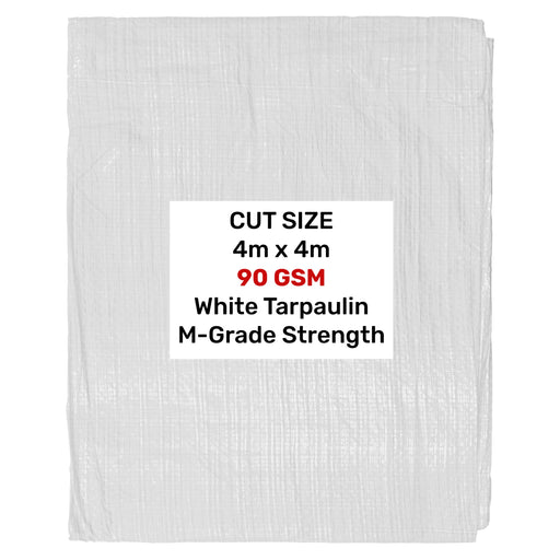White M-Grade Tarpaulin 4m x 4m - Hardware > Hardware Accessories > Tarps Tarpaulins