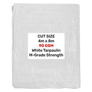 White M-Grade Tarpaulin 4m x 8m - Hardware > Hardware Accessories > Tarps Tarpaulins