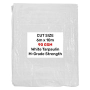 White M-Grade Tarpaulin 6m x 10m - Hardware > Hardware Accessories > Tarps Tarpaulins