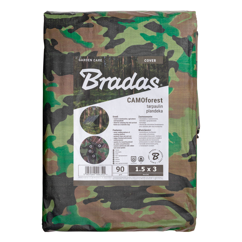 Camouflage M-Grade Tarpaulin 1.5m x 3m BRADAS - Home & Garden > Lawn & Garden Tarpaulins