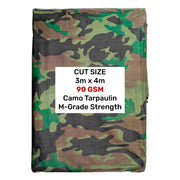 Camouflage M-Grade Tarpaulin 3m x 4m - Hardware > Hardware Accessories > Tarps Tarpaulins
