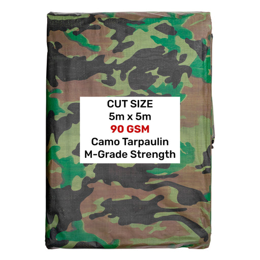 Camouflage M-Grade Tarpaulin 5m x 5m - Hardware > Hardware Accessories > Tarps Tarpaulins